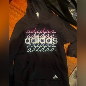 Adidas Black Hoodie with Vibrant Logo